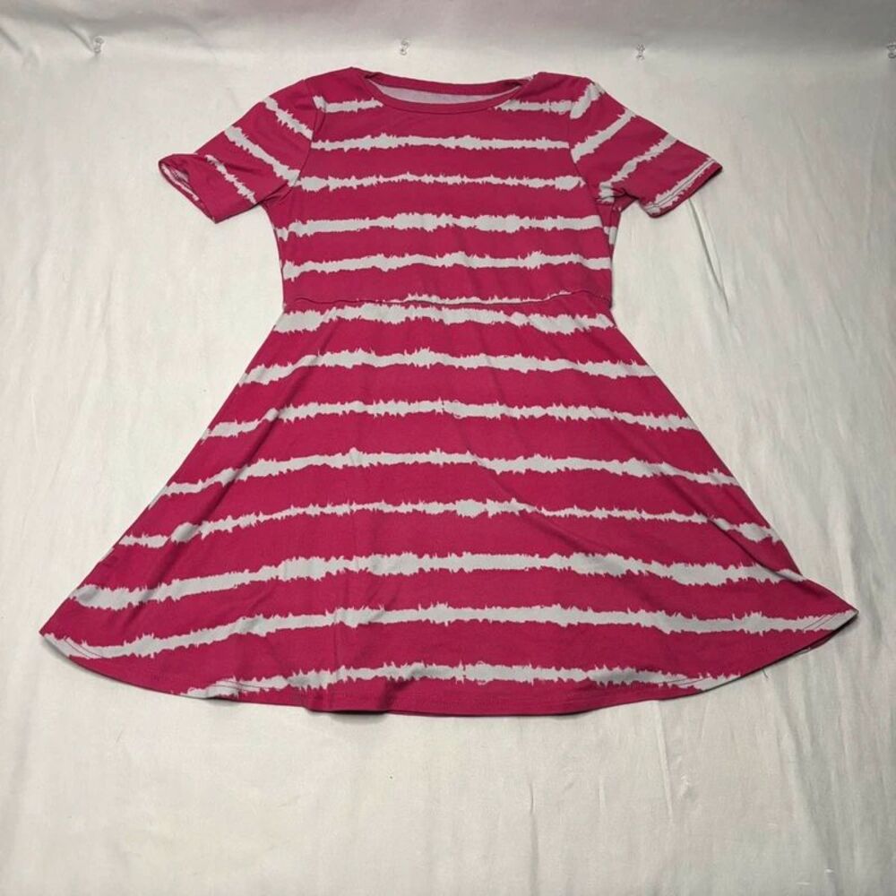 Member’s Mark Pink White Striped Dress Size 4/5 | Girls Short Sleeve